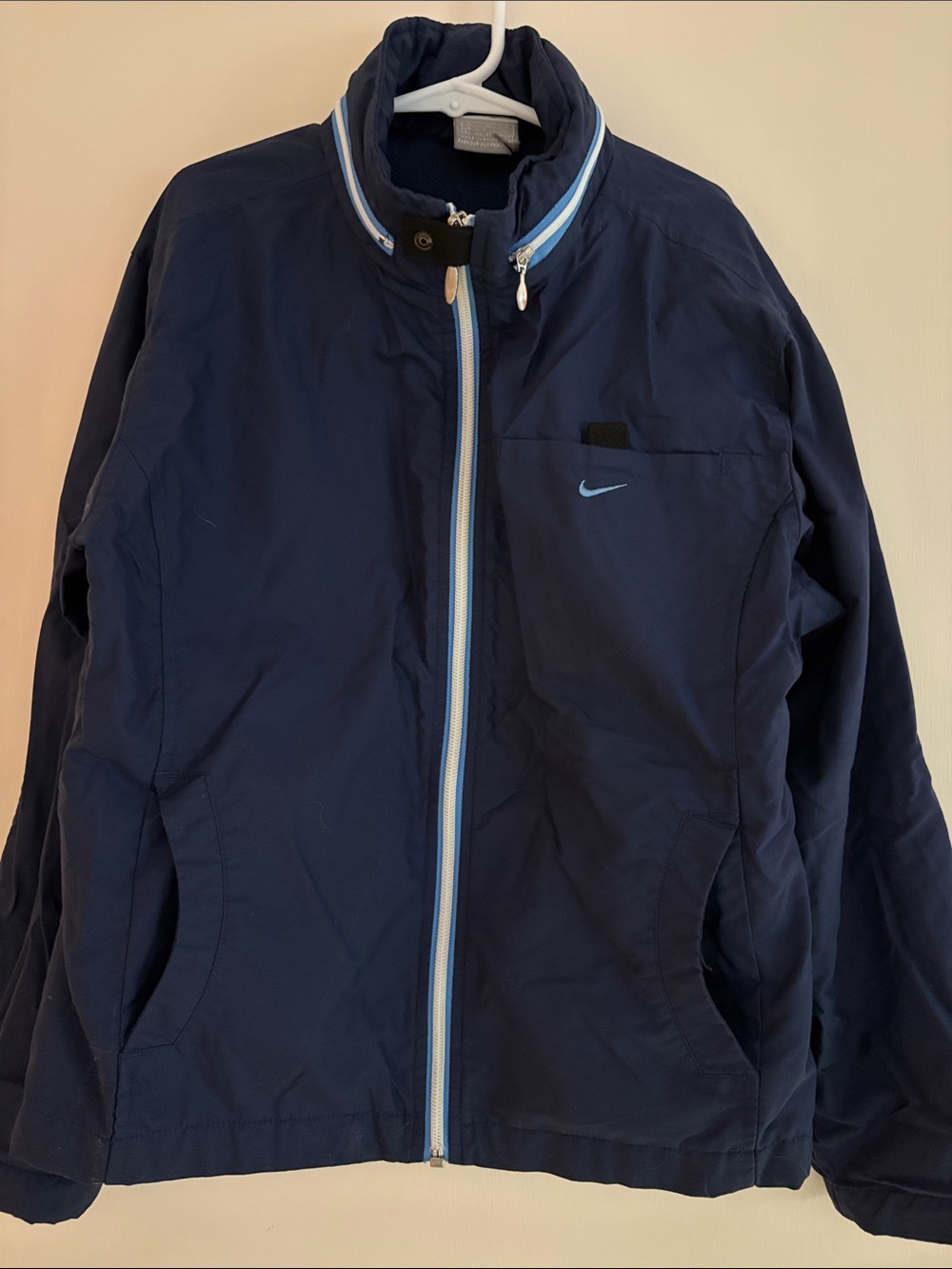 NIKE Windbreaker Jacket Kids Medium (10-12) Navy Y2K